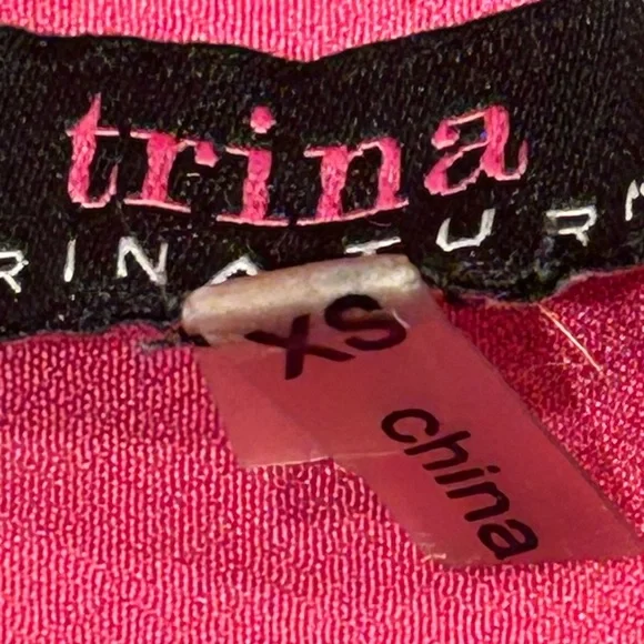 Trina Turk Nat Drawstring Shirt Dress Pink Geometric Print Size XS - Picture 13 of 16